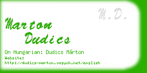 marton dudics business card
